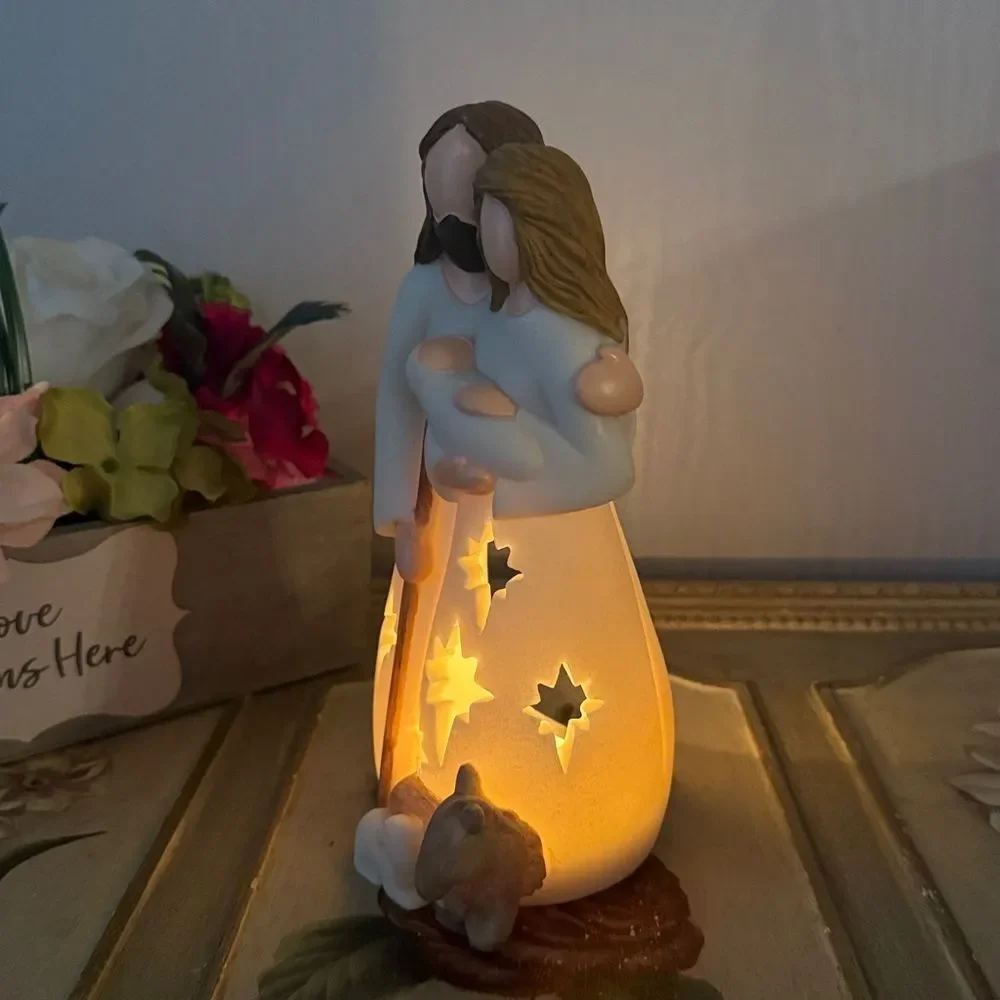 OakiWay Nativity Scene Candle Holder Figurine
